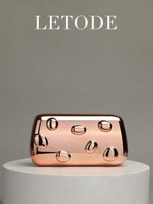 LETODE Rhinestone Jewelry Set Bling Necklace Earrings Bracelets Set For Women Evening Clutch Bag Bridal Wedding Evening Bag Acrylic Rose Gold Plating Handbag Fashion Metal Decoration Purses For Women Prom With Detachable Metal Chain For Wedding And Party Shoulder Bag For Women Clutch Purses For Ladies Bag Women's Handheld Evening Bag Versatile Handheld Bag Cocktail Party Wedding New Wallet Banquet Bag - Rose Gold - View 3