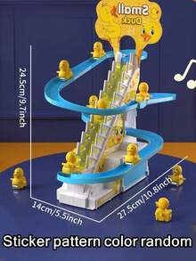 1Set Cute Duck And Fun Automatic Electric Track Slide, Used For Climbing Stairs, Music And Lighting, Assembly, Plastic Toy Stickers,/Household Accessories, Colors, Written Words, Patterns, Shapes Are Random6pcs/1Set Cute Duck And Fun Automatic Electric Track Slide, Used For Climbing Stairs, Music And Lighting, Assembly, Plastic Toy Stickers,/Household Accessories, Colors, Written Words, Patterns, Shapes Are Random - Multicolor - View 4