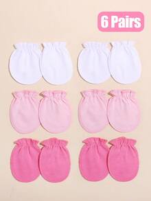 Bộ 6 đôi găng tay cho trẻ sơ sinh, dùng được cả nam và nữ, chất liệu y tế, mềm mại và thân thiện với da, nhiều màu sắc. - 6 cặp - Xem 4