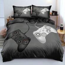 2/3pcs 3D Print Monochrome Game Controller Duvet Cover Set Classic Console Style Bedding Set Gamer Room Decor Comforter Cover Set (Size 135x200 Only 1 Pillowcase) - Multicolor - View 1