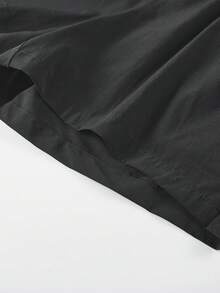 Women's Sports Shorts With Drawstring Waist, Side Pockets, And Unique Print On Back, Suitable For Running, Basketball, Fitness And Other Sports - Black - View 7