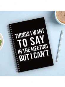 1本搞笑讽刺工作螺旋笔记本 | 5.5x8.3英寸 A5尺寸，同事恶搞生日/办公室幽默礼物 - 黑色 - 查看 3