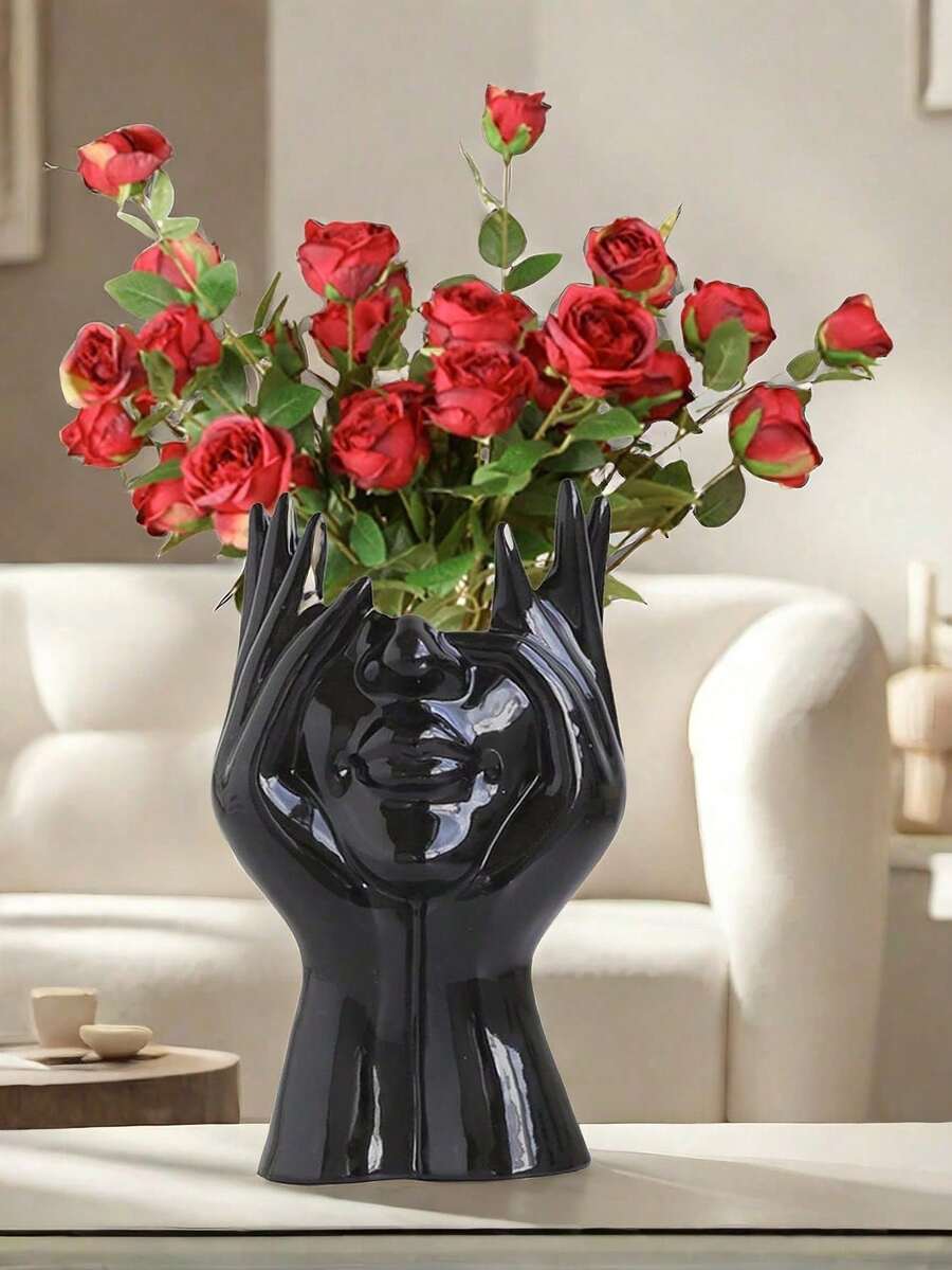 1 Bình hoa điêu khắc hình mặt người nghệ thuật, thiết kế độc đáo hai tay cầm hoa, vật trang trí nhà cửa, đồ trang trí bàn làm việc, quà tặng nghệ thuật hiện đại, phù hợp cho phòng khách, văn phòng, bình hoa hình người, điểm nhấn nội thất thời trang, vật trang trí bàn làm việc thanh lịch, bình hoa điêu khắc, đồ trang trí nhà cửa, quà tặng tân gia, quà cưới. - Nhiều màu - Xem 1