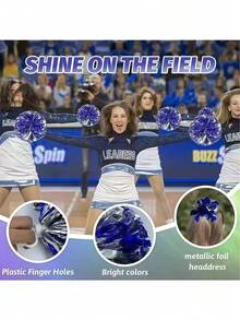 2 piezas de pompones de animadora con cintas, accesorios para actuaciones de danza, accesorios para juegos de baile cuadrado, adecuados para fútbol, baloncesto, fútbol americano y actuaciones deportivas, deportes de equipo, actuaciones de danza y animación