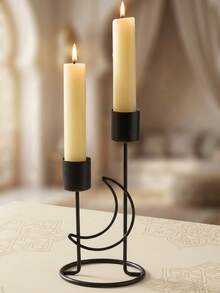 1pc Modern Dining Table Candle Holder, Holiday Decor, Wedding Party Home Decor, Candlelight Dinner Decoration, Star, Moon, Lantern Pattern, Birthday Graduation Gift, Eid Gift - Multicolor - View 3