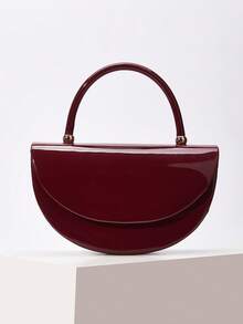 Túi xách nữ bằng da bóng sang trọng, kiểu dáng tối giản, túi cầm tay có dây xích, nhẹ nhàng, thích hợp cho tiệc tùng/buổi tối, món quà sinh nhật hoàn hảo cho bạn gái, phù hợp cho tiệc tùng, đám cưới, dạ hội, các dịp trang trọng, có thể kết hợp với váy dự tiệc, váy dạ hội và váy đính sequin. - Màu Đỏ Sâu - Xem 2