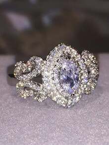 1 PC Gorgeous Cubic Zirconia Ring For Women For Valentine's Day Gift Wedding Anniversary Party Jewelry - 1# - View 1