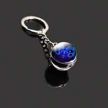 1pc New 12 Zodiac Keychain, Starry Sky Luminous Keychain, Time Stone Glass Ball Keychain, Pendant Keychain Gift Gifts For Mother, Father, Graduation, And Teacher - Multicolor New-1 - View 11