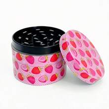 The Luxe Grinder | 2 Inch Cute Pink Strawberry, Cherry & Leopard Print | Chic Zinc Alloy For Her,  Accessories, Gift For Smokers - 草莓 - 查看 3