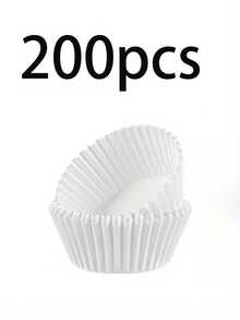 100pcs/200pcs/500pcs/1000pcs White/Kraft Grease-Proof Heat-Resistant Baking Cups, Suitable For New Year, Valentine's Day, Birthday And Wedding Party Baking - Multicolor - View 10