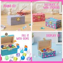 10 Sets Jewelry Box Painting Set For With Stickers - Bulk Stockings And Birthday Goodie Bag Stuffer - Party Favors Toy Return Gifts - Unfinished Wooden Treasure Boxes For Arts And Craft - Multicolor - View 4