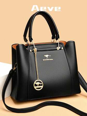 Luxury Brand Soft Leather Handbag, Women's Designer 3-Layer Shoulder Messenger Bag, Large Capacity Shopping Tote, Elegant Luxury, Business Casual Style, Suitable For Office, Business And Work