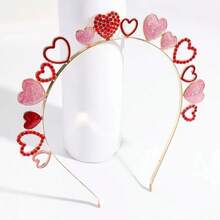 Diadema con forma de corazón, diadema con adornos de strass y lentejuelas en forma de corazón - Multicolor - Ver 10