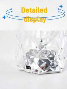 1pc Romantic Rose Atmosphere Crystal Lamp, Warm And Romantic Decorative Table Lamp, Bedroom Bedside Small Night Light, Living Room Atmosphere Crystal Lamp - Multicolor - View 8