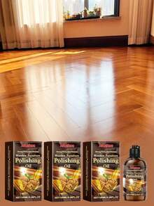 100毫升木制家具抛光剂 - 增强光泽，修复划痕，防止地板和木质表面开裂，家具抛光剂，家具蜡，硬木地板增亮剂，红木家具清洁剂和护理剂