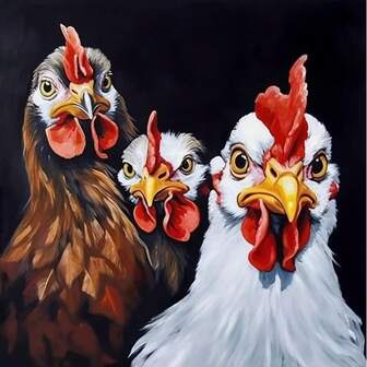 Herramientas de pintura de diamante con diseño de gallo - Gemas de diamante redondas completas - Regalos de decoración artística para el hogar y la pared