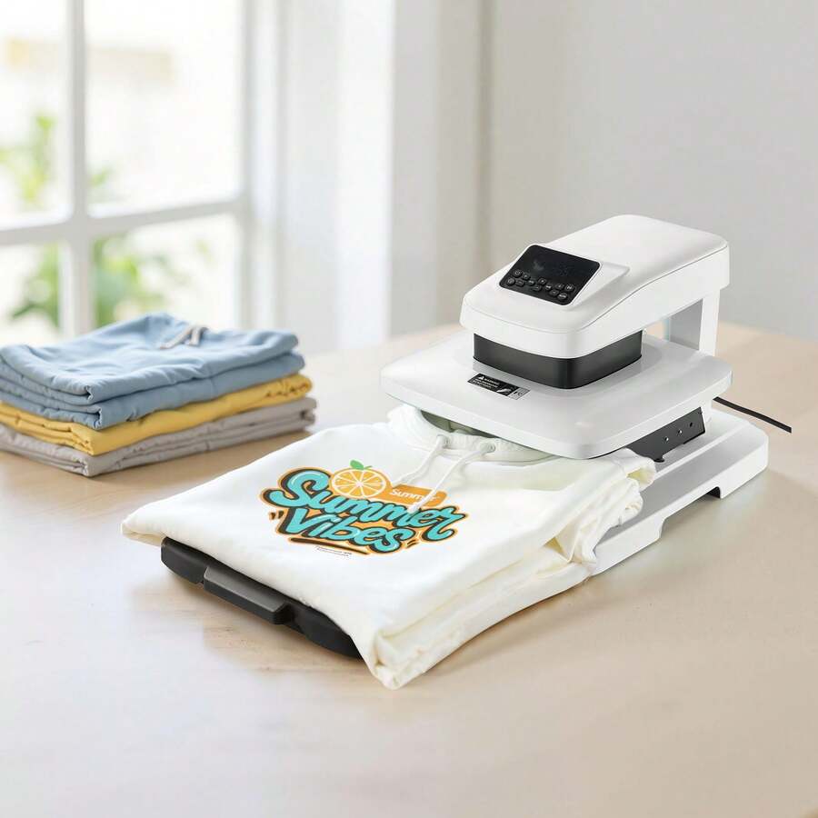 Auto Heat Press Machine, 15 X 15 Inch, T-Shirt Press Machine With Auto Release And Adjustable Pressure, Digital Display, Rapid Heating, For Sublimation, Vinyl, Heat Transfer Projects, White - Xem 1