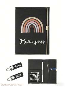 孕期护照及纪念品收纳册 - 毛毡封面，可收纳超声波照片、健康记录、旅行证件、新生儿纪念礼品 - 紀念 - 查看 11