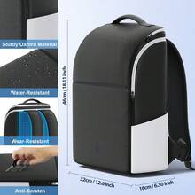Dual Compartment Backpack For Console, Thick Protective Bag With Organized Storage For Console, Controllers, Games, Cables And Other Accessories, Compatible With PS5/ Slim/ Pro, Sturdy And Durable - For P5 Backpack - View 5