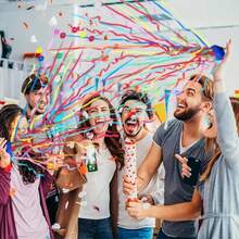 16 Pack Colorful Streamers Poppers Party Poppers Hand Throw Streamers for Birthday Wedding Graduation Engagement Retirement Party Supplies - por defecto - Ver 4