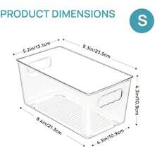 Vtopmart - Contenedores organizadores de despensa de plástico transparente, 6 contenedores de almacenamiento de alimentos con asa para refrigerador, refrigerador, gabinete, cocina, clóset ()(Pequeño) - Multicolor - Ver 3