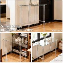 2-Tier Transparent Acrylic Console Table, Modern Narrow Side Table, Unique Minimalist Design, Suitable For Living Room, Hallway, Entryway