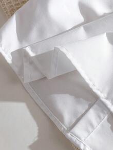 Tween Boy Letter Print Short Sleeve Single-Breasted Casual Shirt, Summer - White - View 5