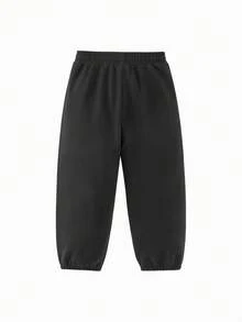 mini bala Kids Pants Spring 2026, Soft Stretchy Casual Elastic Cuff Pants For School - Black - View 5