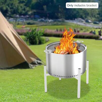 kangten Firepit Stand For Stove,  Adjustable Fire Pit Stand Rack, Outdoor Adjustable Stand For Stove