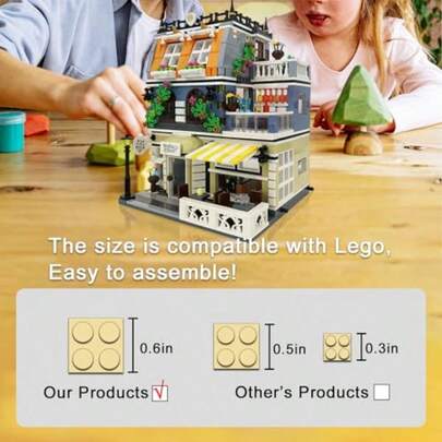 Kit de Construcción Casa de Montaje de Hotel Juego de Bloques de Construcción Modulares para Adolescentes y Adultos Juego de Construcción de Juguetes Coleccionables de 1284 Piezas