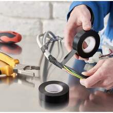 Cinta eléctrica de PVC, aislante impermeable, cinta adhesiva ignífuga, fuerte adherencia, cinta eléctrica en rollo grande al por mayor - Blanco - 19 mm x 10 m - Ver 5