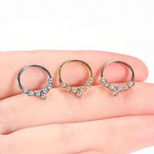 Inele de sept 16G, inele de nas din oțel inoxidabil 316L hipoalergenice, placate cu aur de 18K, cercei pentru cartilaj, bijuterii pentru piercing Daith, potrivite pentru femei și bărbați - Bijuterii piercing corporale din oțel inoxidabil - Vizualizare 2