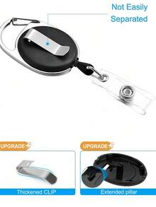 Retractable Badge Reel With Holder Clip Women And Men Retractable Key Ring Retractable Key Chain ID Badge Card Holder Oval-Shaped Pulling Key Chain Suitable For Work Id Card Credit Card Access Control Card ID Card And Key Storge Outdoor Camping Hiking Travel And Work Use Travel Accessories Outdoor Hiking Essential - Multicolor - View 9