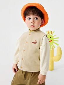 mini bala Chaleco acolchado para niños Primavera 2026, Ropa exterior ligera, cálida y cómoda - camello - Ver 2