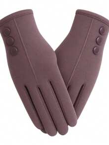 Stylish Soft Touch Unisex Thermal Cold Weather Gloves - ungu - View 6