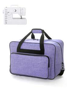 Sewing Machine Carrying Case, Portable Tote Bag Compatible With Singer, Brother, Janome, Multiple Pockets For Storage, Adjustable Shoulder Strap, Fits Most 15-18 Inch Machines, Water-Resistant Oxford Fabric - Purple - View 5