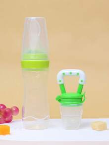 KUNT 1pc Baby Silicone Suction Bowl Spoon, Bottle, Fruit & Cereal Feeding Utensil With Suction Cup, Can Be Fixed On Table - Multicolor - View 20