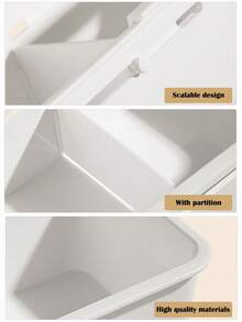 半套可扩展厨房收纳盒，抽屉式桌面餐具收纳盒，内置可拆卸隔板，可分隔厨房用具、餐具、刀叉、勺子等，多功能收纳盒，橱柜收纳盒，家居收纳用品，厨房收纳工具