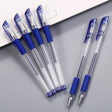 6-15pcs/Set European Standard Neutral Carbon Office Signature Pens, 0.5mm Tip, Red, Blue, Black, Student Stationery, Back To School Season - Multicolor - View 2