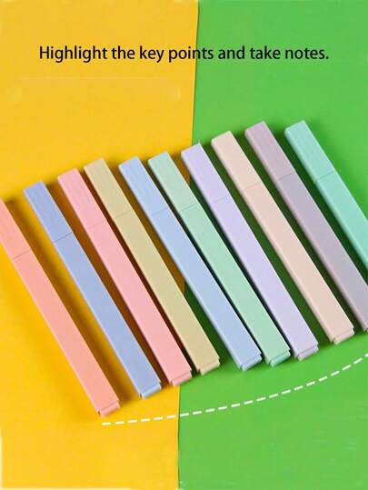 1pc / 6pcs / 12pcs / 24pcs Color Rod Morandi Fluorescent Pens, Macaroon Eye-Protecting Color Glowing Pens, Color Handwriting Pens, Marking Pens - Random Colors