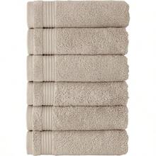 Toallas turcas clásicas CTT Juego de toallas de mano de 6 piezas 100% algodón turco toallas de secado rápido y cómodas para hotel y spa altamente absorbentes 40.6cm x 68.6cm beige - Beis - Ver 1