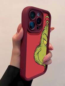 La cara del  con fondo rojo, lista para travesuras. Esta elegante funda es compatible con los modelos  16, 15, 14 Pro Max, 13, 12, 11, XR y XS Plus. Fabricada en silicona TPU, ofrece protección contra golpes y caídas, además de una sensación superior. Es un regalo ideal para familiares, amigos y seres queridos, y una opción perfecta para Navidad. - Burdeos - Ver 4