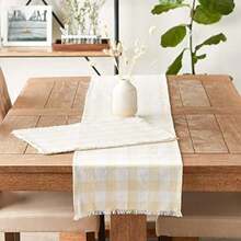 DII Colección de Mesa de Cuadros con Flecos Pesados, Juego de manteles Individuales, 13 x 19 Pulgadas, Malva pálida, 6 Piezas(Placemat Set, 13x19" Natural) - Multicolor - Ver 6