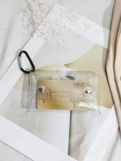 防水手提收纳袋，PVC透明迷你女士钱包，女孩零钱包，可收纳钥匙、耳机、化妆品、卡包、现金、身份证、信用卡，旅行学习礼物，情人节旅行必备，学习用品，旅行必备