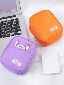 Multi-Function Travel Organizer Bag, USB Cable Organizer, Data Cable Storage Box, Essential Accessory For Travel, Back To School, Commuting, Earphone Case, Pen Pouch, Power Bank Travel Kit, Watch Band Bag, Unisex Makeup Bag - Multicolor - View 4