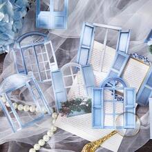 10张/包 镂空花朵窗主题剪贴簿纸，复古DIY装饰无粘性材料纸，节日礼物，手工拼贴材料，个性化剪贴簿规划创意学校文具