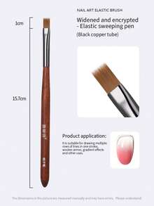 annies 指甲弹性扫笔渐变混合梳笔加宽特殊画笔工具圆头笔扫帚绘画笔 - 彩色 - 查看 6