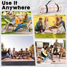 Picnic Blanket 80' ' X80' ' Extra Large Outdoor Blanket, Waterproof, Sandproof, Machine Washable, Tear Resistant, Foldable Picnic Mat For Camping, Grass, Park, Travel, Beach – Orange - 橙色&6'8" x 6'8"(正方形) - 查看 3