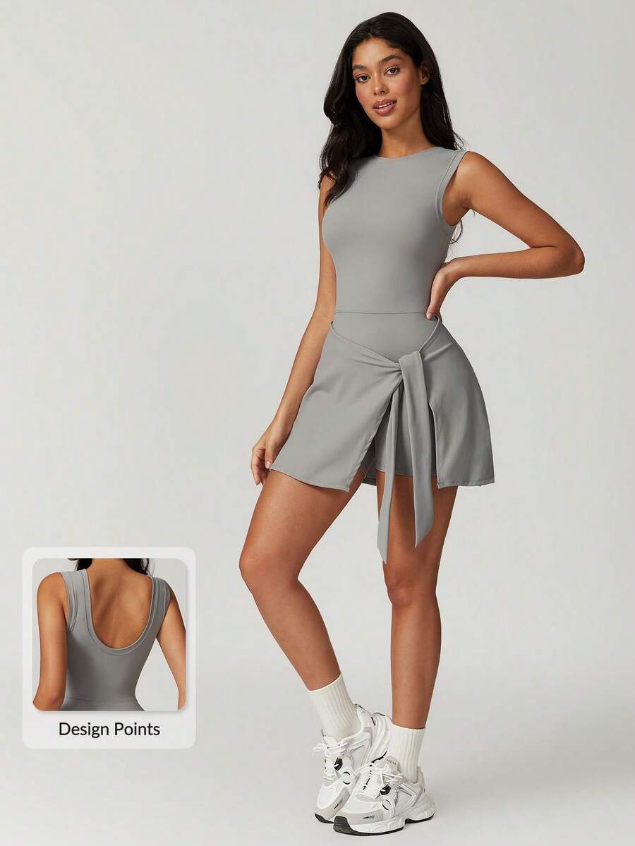 MASKERT Váy quần thể thao nữ thắt nút bên hông, thích hợp cho yoga/thể dục/đi làm, độ co giãn cao, thoải mái, thân thiện với da.