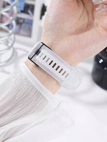 1 Nueva correa de silicona deportiva compatible con Apple Watch, adecuada para 38mm, 40mm, 41mm, 42mm, 44mm, 45mm, 46mm, 49mm, moda deportiva para hombres y mujeres. Adecuada para UltraS10/S11/9/8/7/6/5/4/3/2/1 pulseras inteligentes (excluyendo relojes). El mejor regalo para novias y familias de amigos, muy adecuado para el Día de San Valentín, cumpleaños, Acción de Gracias, Navidad - Transparente + Blanco - Ver 7